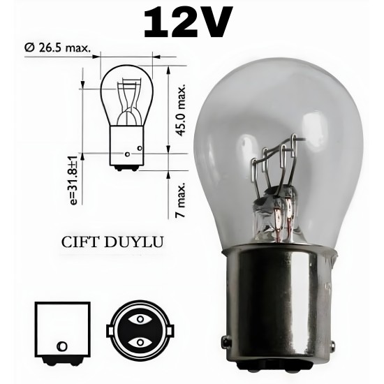 12V 21 5W AMPUL 1176